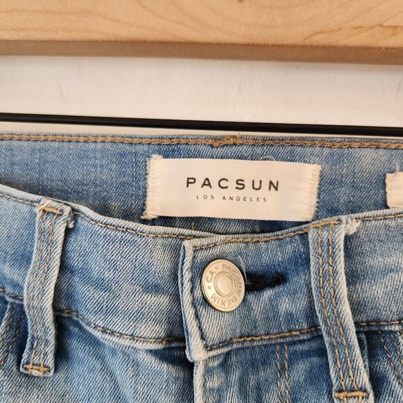 Pacsun Light Wash Jegging Skinny Jeans Stretch Distressed Women's 25 - Picture 5 of 7